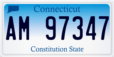 CT license plate AM97347