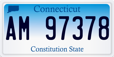 CT license plate AM97378