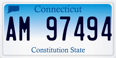 CT license plate AM97494
