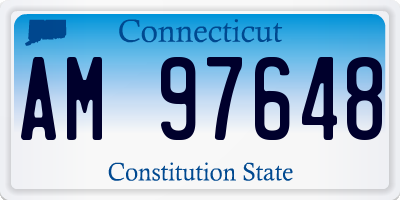 CT license plate AM97648