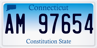 CT license plate AM97654