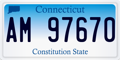 CT license plate AM97670