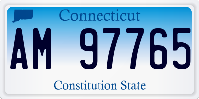 CT license plate AM97765