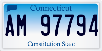 CT license plate AM97794