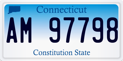CT license plate AM97798