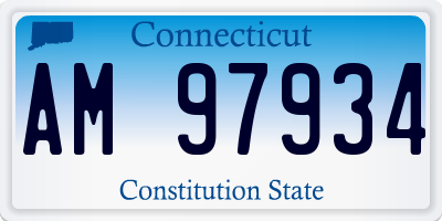 CT license plate AM97934