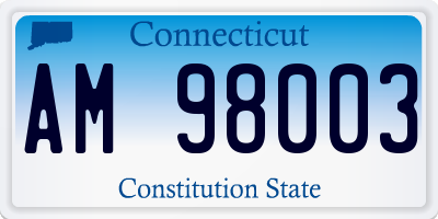 CT license plate AM98003