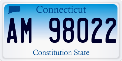 CT license plate AM98022
