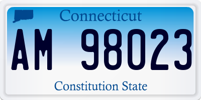 CT license plate AM98023