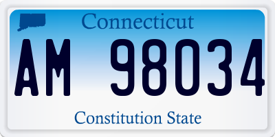 CT license plate AM98034