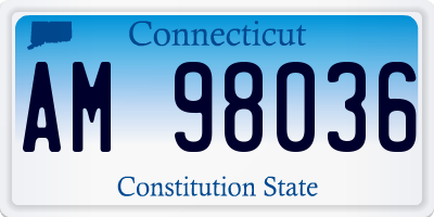 CT license plate AM98036