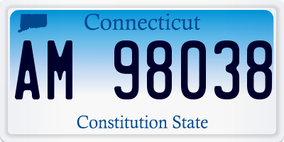 CT license plate AM98038