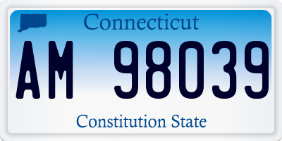 CT license plate AM98039