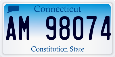 CT license plate AM98074