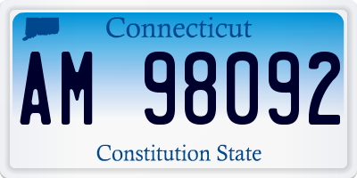 CT license plate AM98092