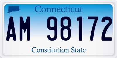 CT license plate AM98172