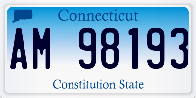 CT license plate AM98193