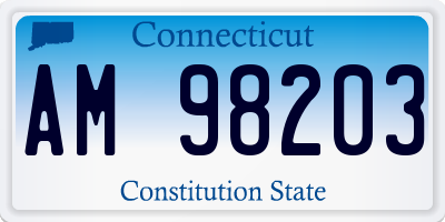 CT license plate AM98203