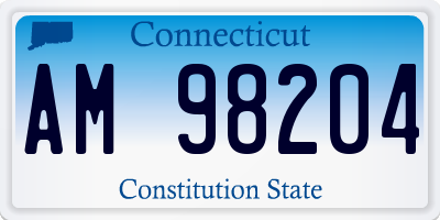 CT license plate AM98204