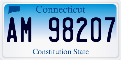 CT license plate AM98207