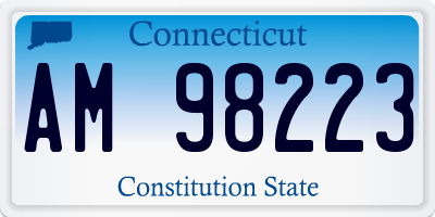 CT license plate AM98223