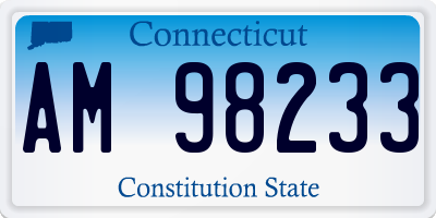 CT license plate AM98233