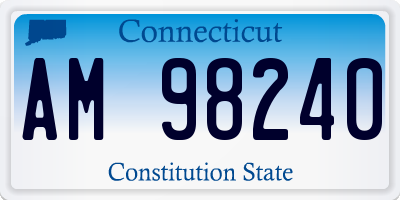 CT license plate AM98240