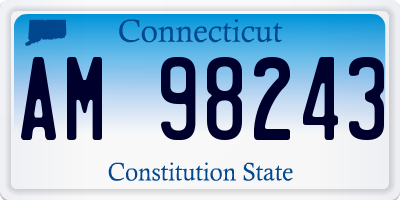 CT license plate AM98243