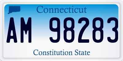 CT license plate AM98283