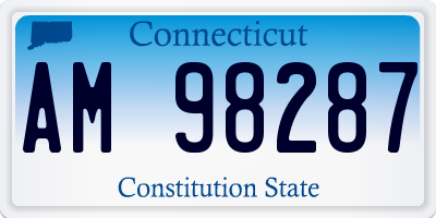 CT license plate AM98287