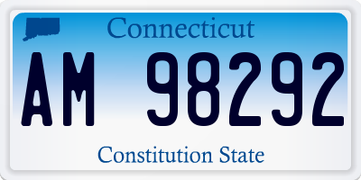 CT license plate AM98292