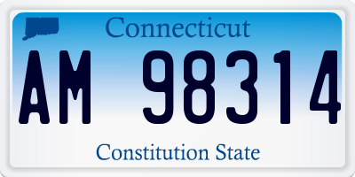 CT license plate AM98314