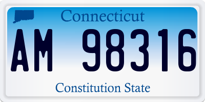 CT license plate AM98316