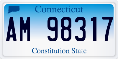 CT license plate AM98317