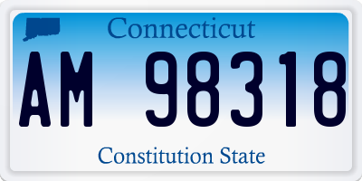 CT license plate AM98318
