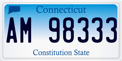 CT license plate AM98333
