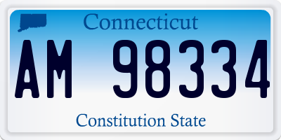 CT license plate AM98334
