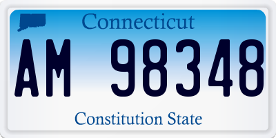 CT license plate AM98348
