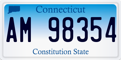 CT license plate AM98354