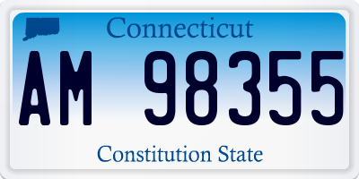 CT license plate AM98355