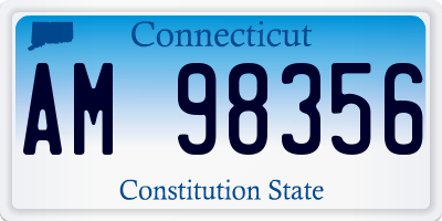 CT license plate AM98356
