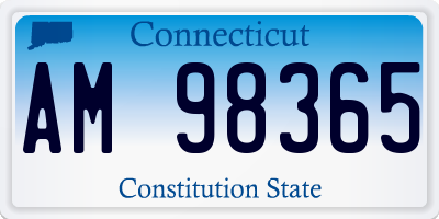 CT license plate AM98365