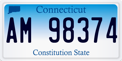 CT license plate AM98374