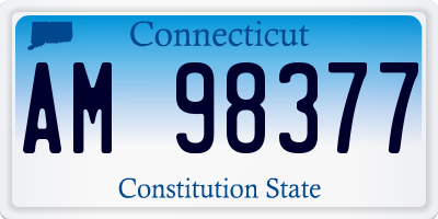CT license plate AM98377