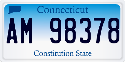 CT license plate AM98378