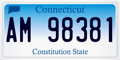 CT license plate AM98381