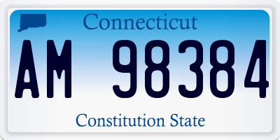 CT license plate AM98384