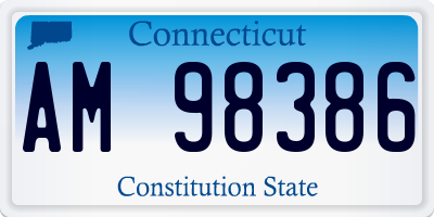 CT license plate AM98386