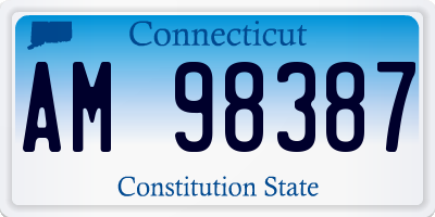 CT license plate AM98387