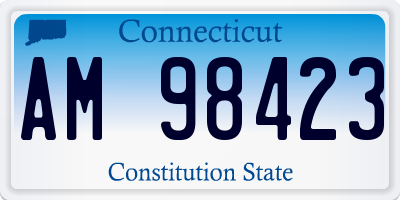 CT license plate AM98423